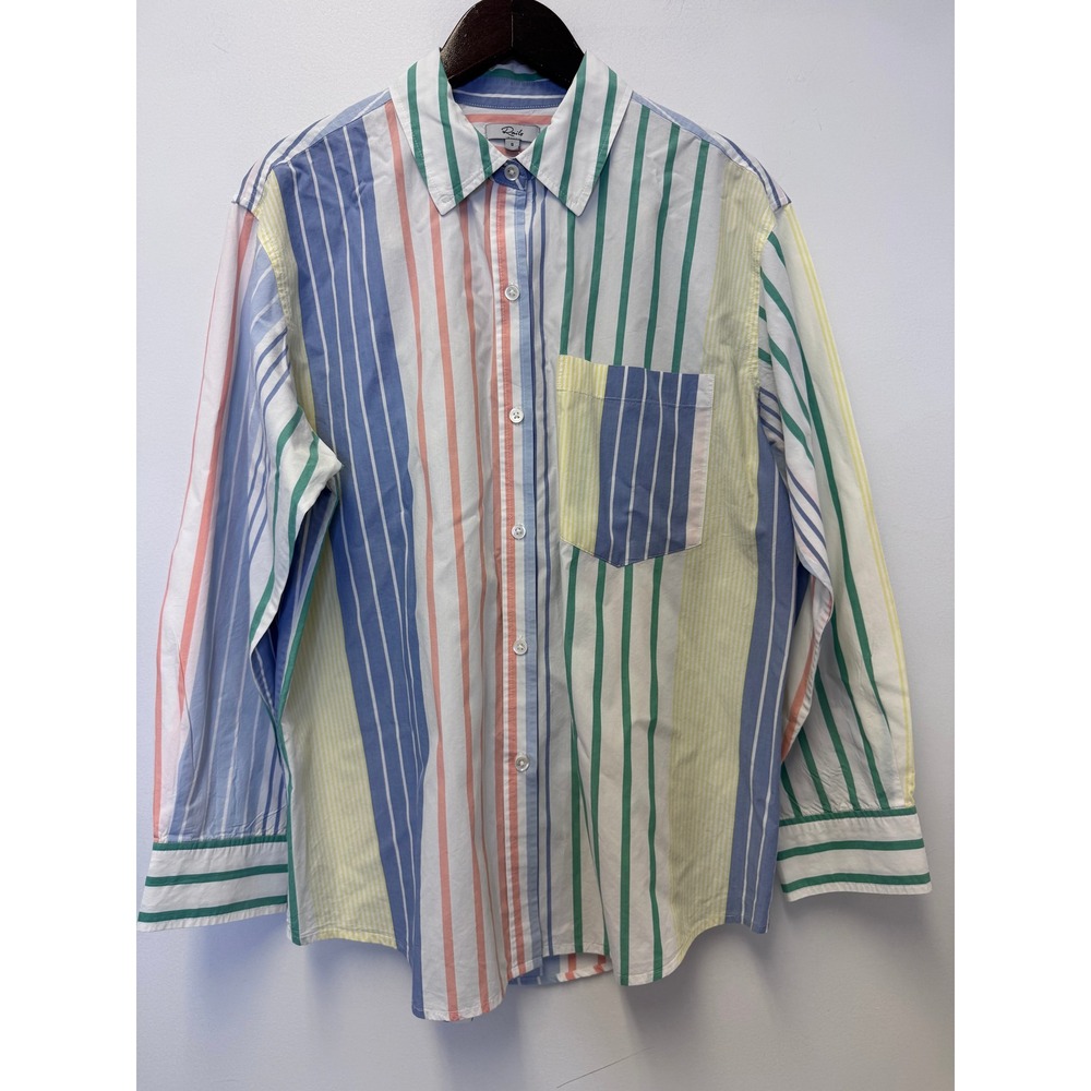 Rails Women S Multi Color Mixed Stripe Organic Cotton Tencel Button Down Shirt